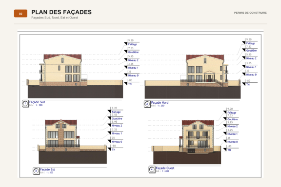 Permis de construire – Extension et surélévation d’une maison individuelle.
